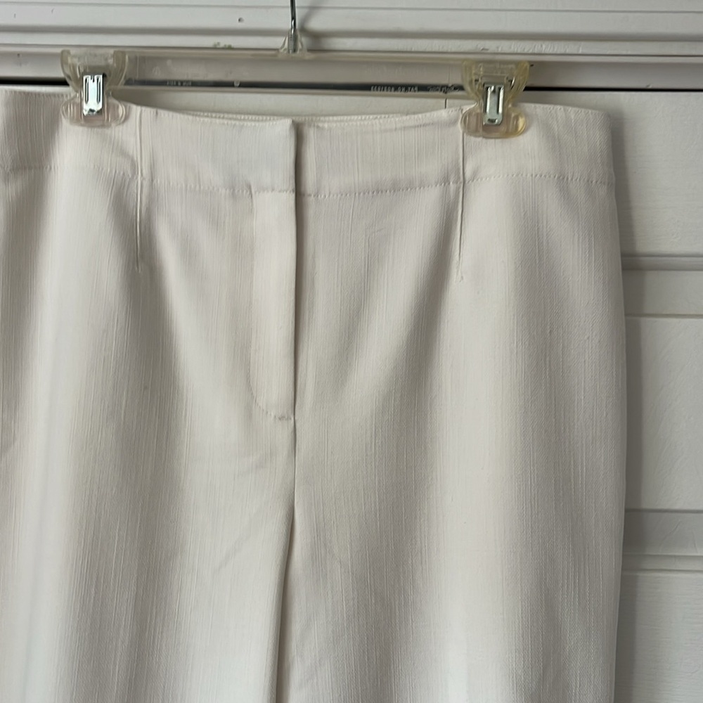 Ann Taylor Cream Ankle Trousers in crosshatch sz 10 - Picture 3 of 8